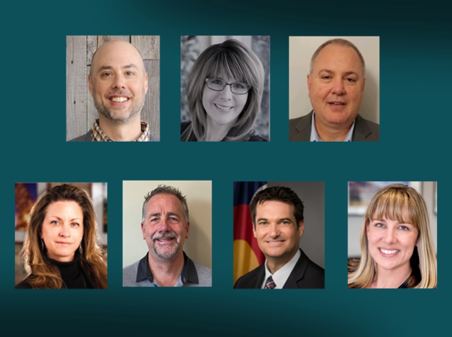 Headshots of Aux and InNetwork Board Members for 2023 are shown. People featured include Dave Krause, Terri Mickelsen, Mike Merryman, Tessa Bonfante, Bill Willingham, Chris Myklebust and Diane Arthur.